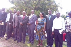 The Minister, representative of DRC Ambassador to Uganda with RDC Nebbi district (lady) and members of the Joint border committee Goli-Mahagi